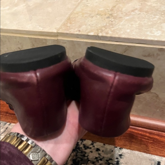 Tory Burch Burgundy Flats with Floral Accent - Picture 8 of 8